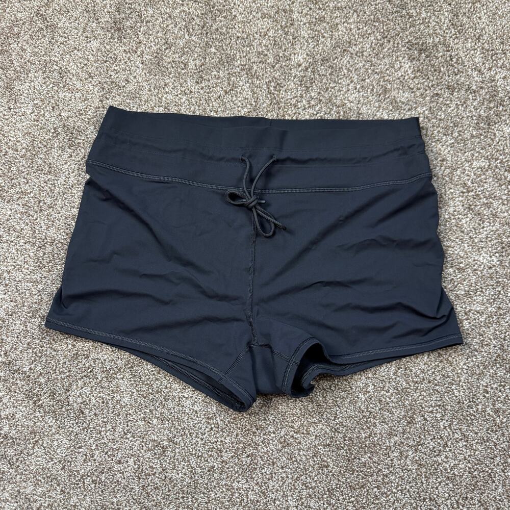 Vuori Short Swim Shorts Women's Size XL Black Drawstring Sporty Swimsuit Vaca